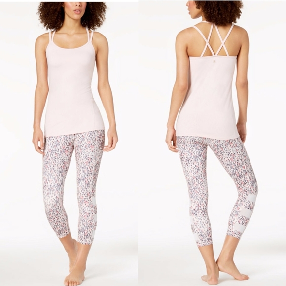 Gaiam Claire Print Matching Active Lana Bra Tank S & Whitney Capri Leggings MD - Picture 4 of 15